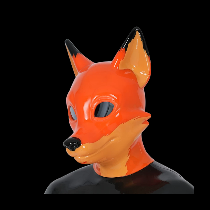 Amber Fox Silicone Fursuit Hood