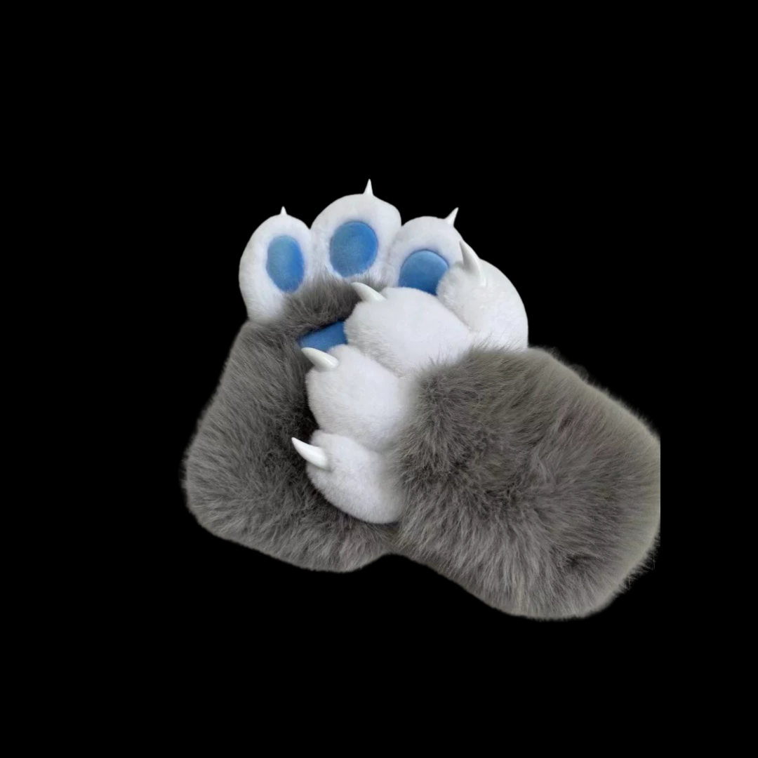 Arctic Bear Claw Fursuit Paw Gloves thumbnail 2