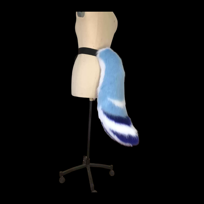 Arctic Tide Striped Fursuit Tail