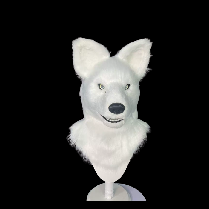 Arctic White Wolf Fursuit Head