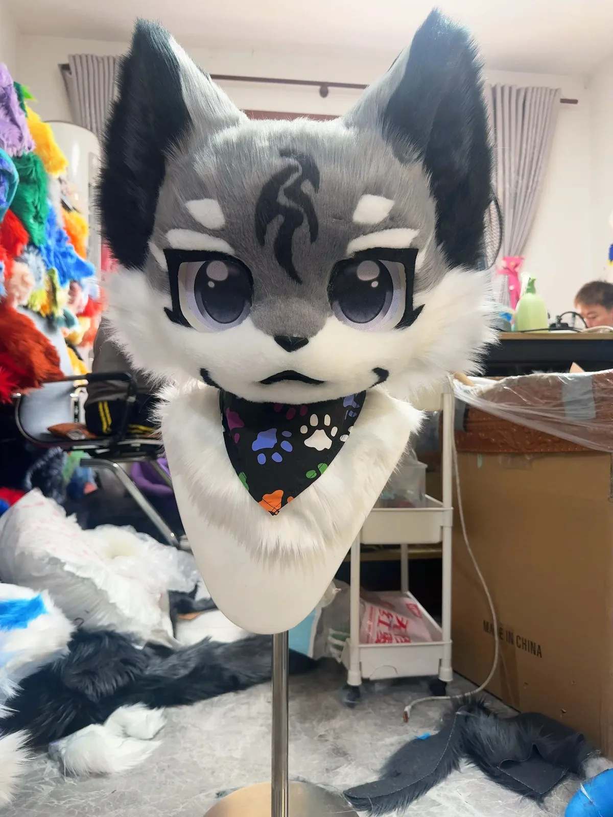 Ash Rune Husky Kemono Fursuit Head thumbnail 1