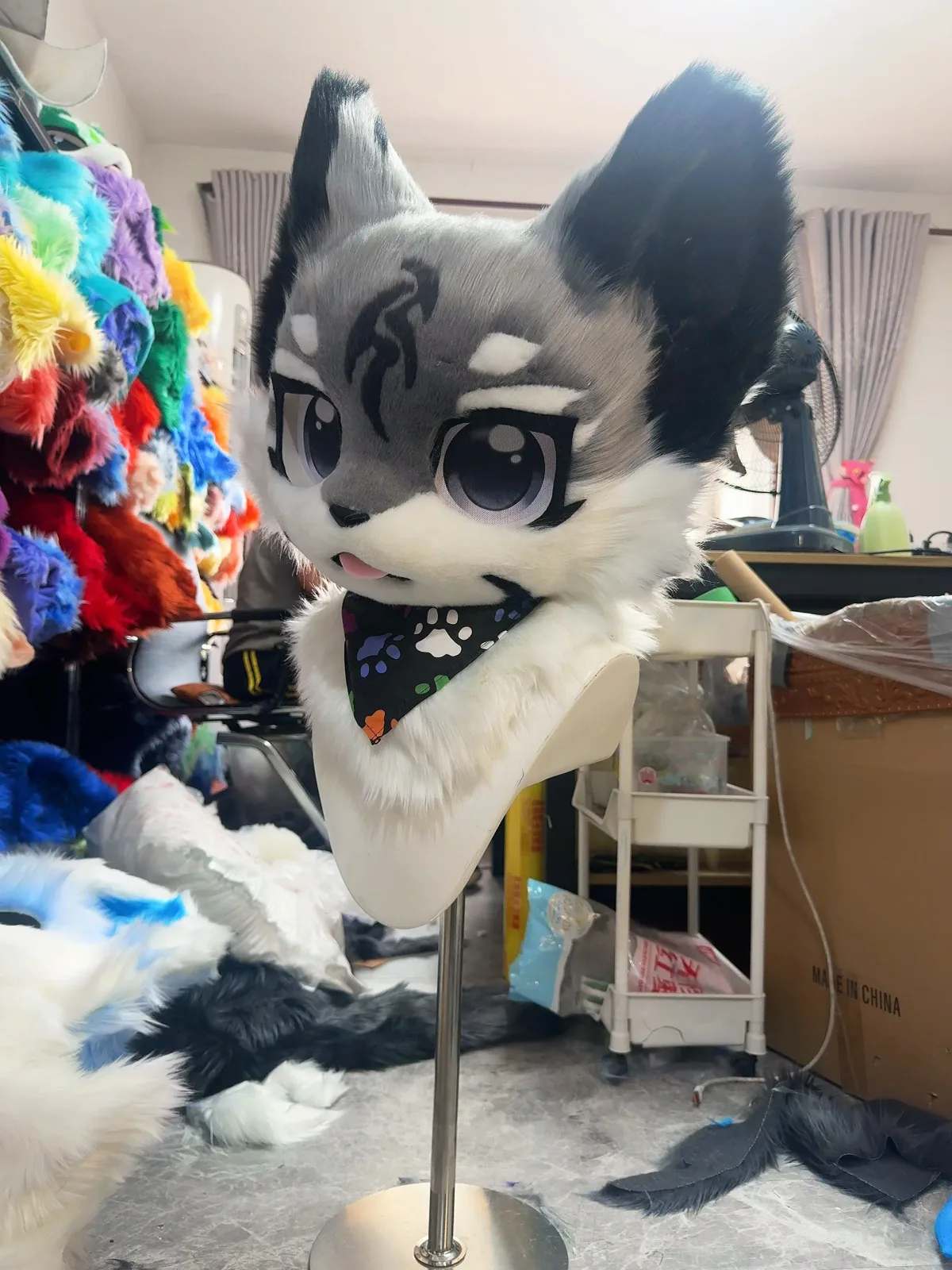 Ash Rune Husky Kemono Fursuit Head thumbnail 3