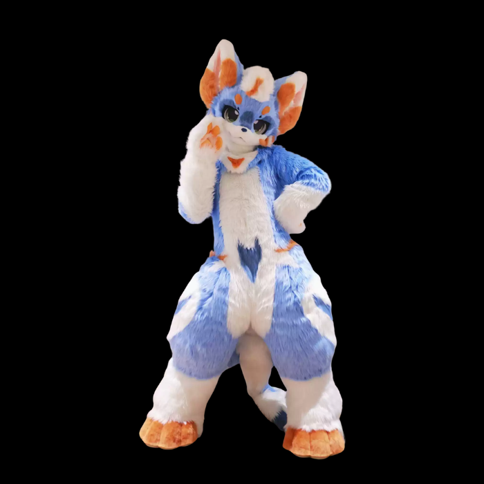Azure Frost Fox Dragon Full Fursuit Set
