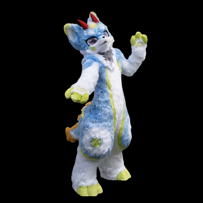 Azure Meadow Dragon Fox Full Fursuit Set