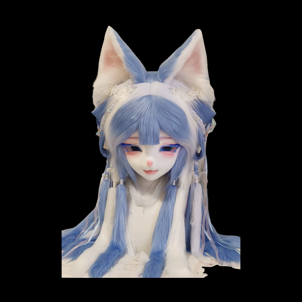 Azure Moon Fairy Fox Fursuit Head