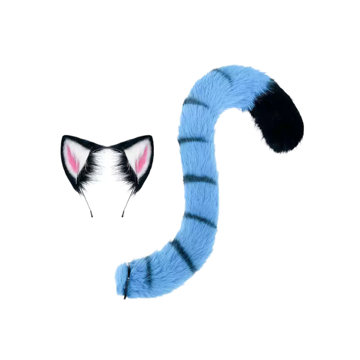 Azure Tiger Cat Ear and Tail Bundle