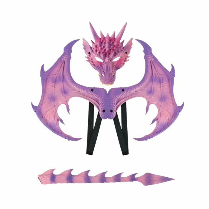 Blossom Pink Dragon Mask, Wings & Tail Costume Set