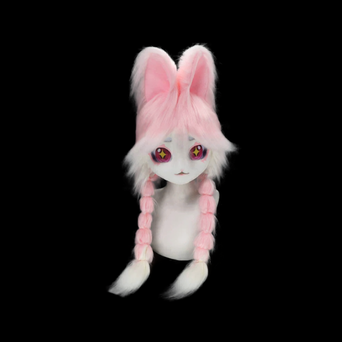 Blush Bunny Braided Kemono Head