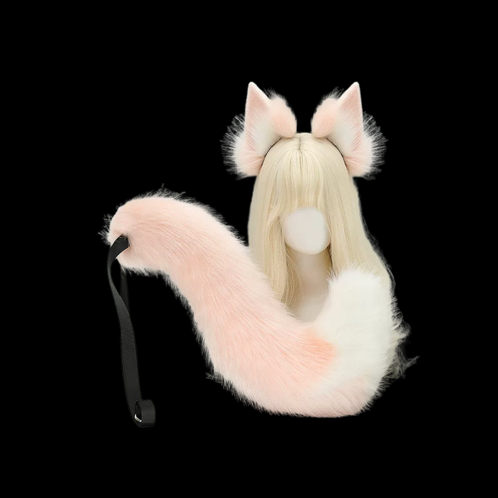 Blush Snow Fox Ears & Tail Set