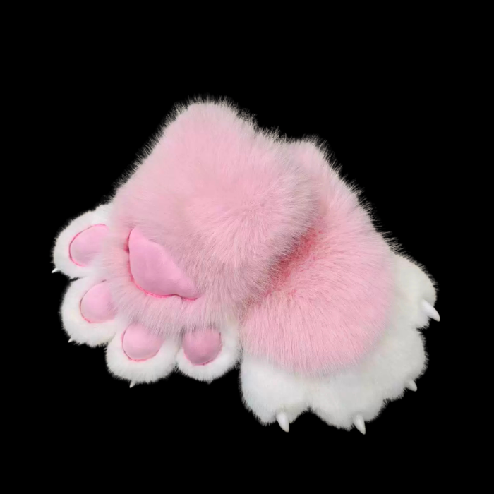 Cotton Candy Cat Paw Gloves