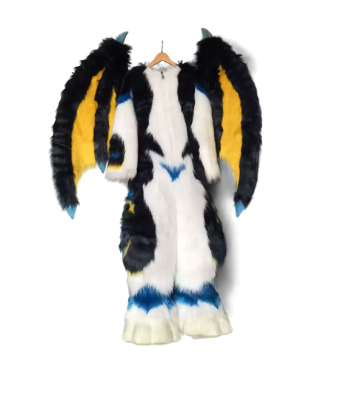 Custom Blue Black & White Full Fursuit Costume Set thumbnail 2