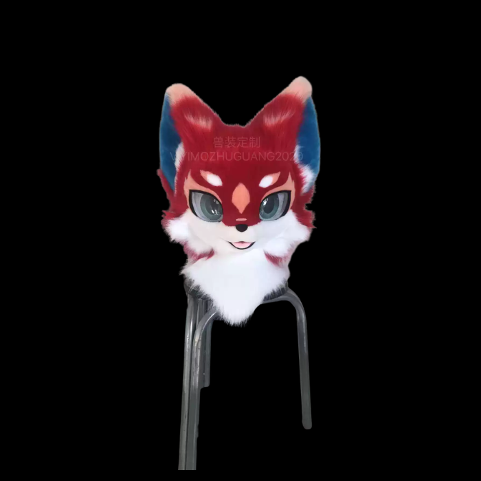Custom Two-Tone Kemono Fox Fursuit Head thumbnail 1