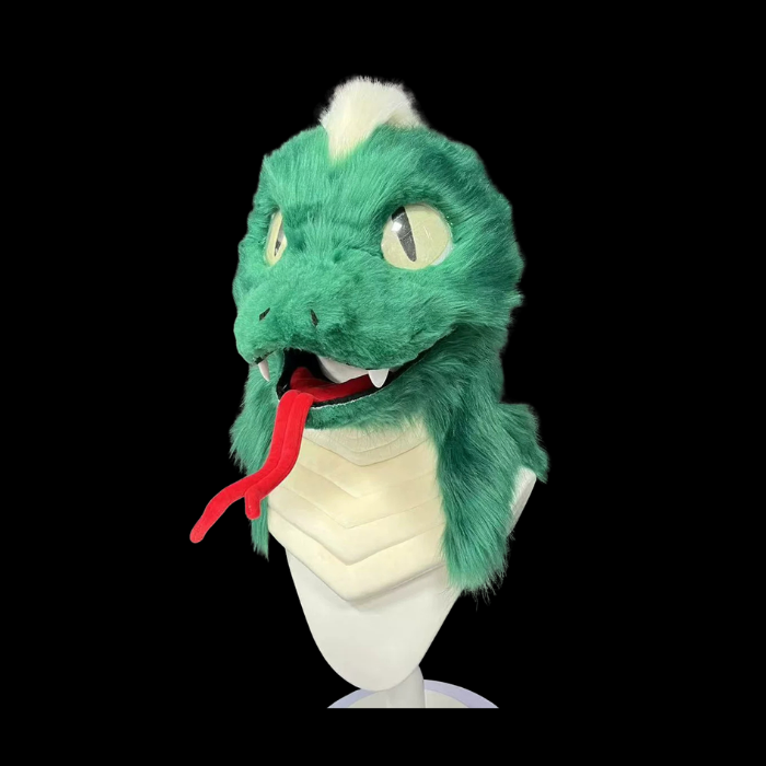 Emerald Serpent Fursuit Head