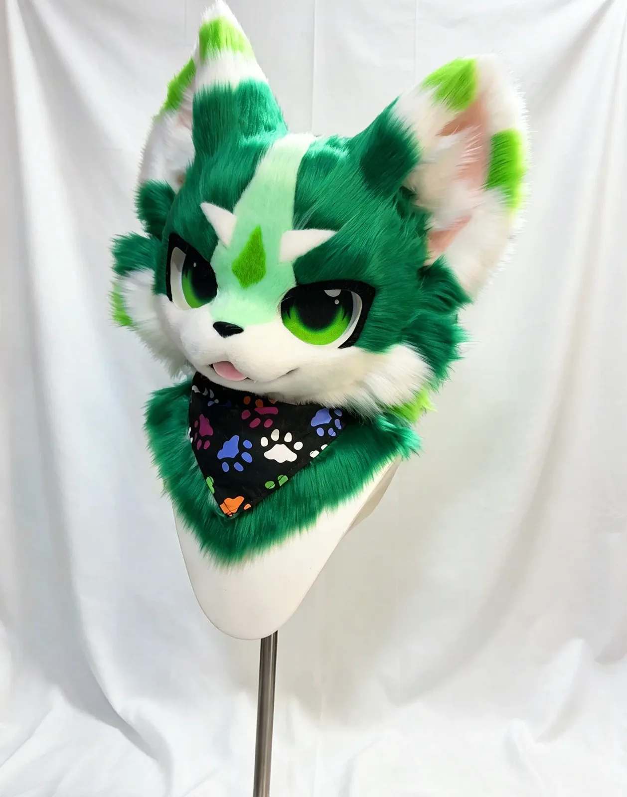 Emerald Sprout Kemono Fursuit Head thumbnail 2