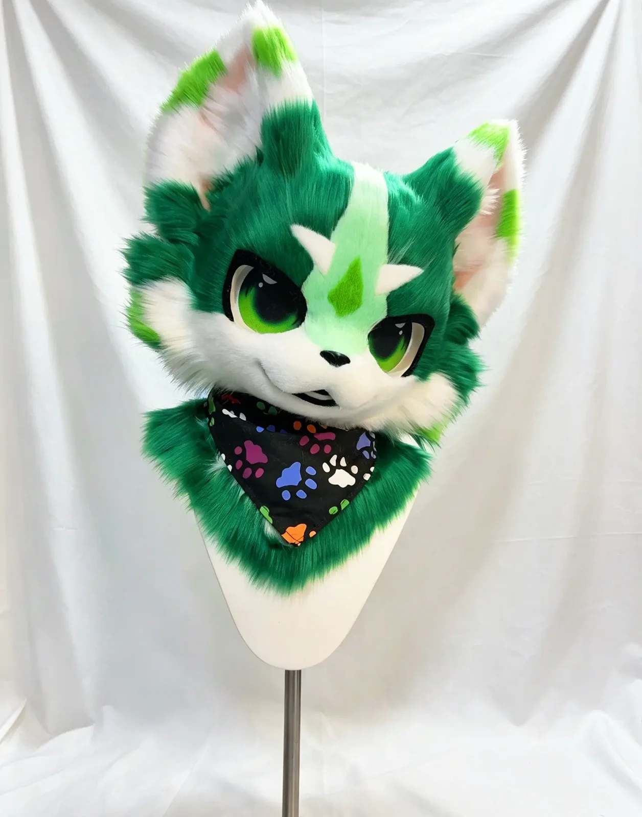 Emerald Sprout Kemono Fursuit Head thumbnail 3