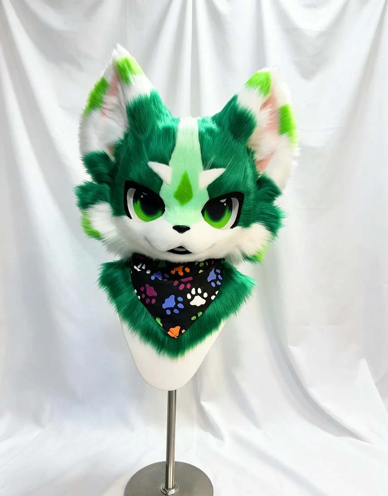 Emerald Sprout Kemono Fursuit Head thumbnail 4