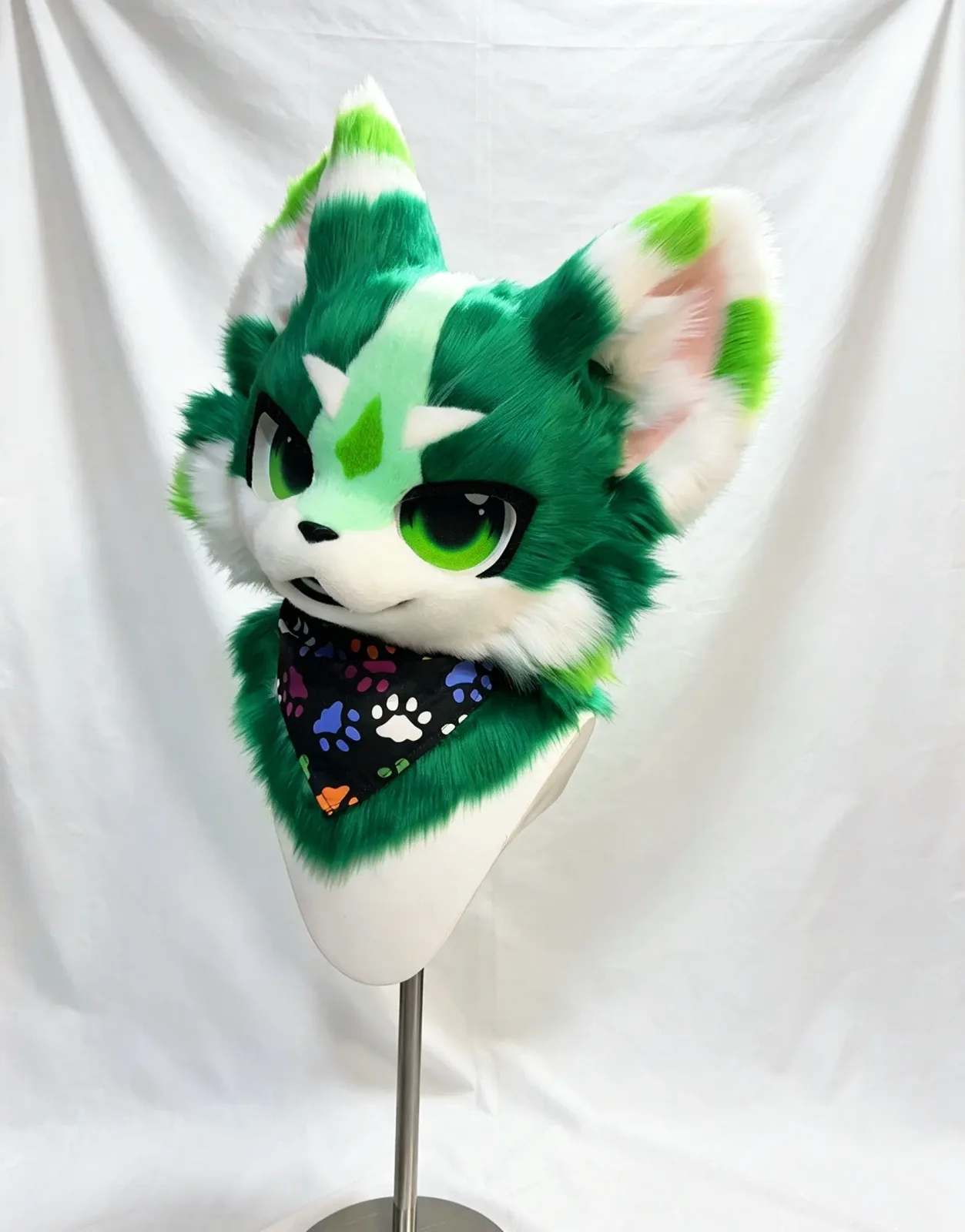 Emerald Sprout Kemono Fursuit Head thumbnail 6