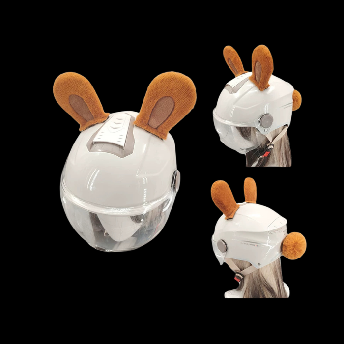 Fluffy Bunny Ear Product Name: Fluffy Bunny Ear & Tail Helmet Accessory Set Tail Helmet Cosplay Set thumbnail 1