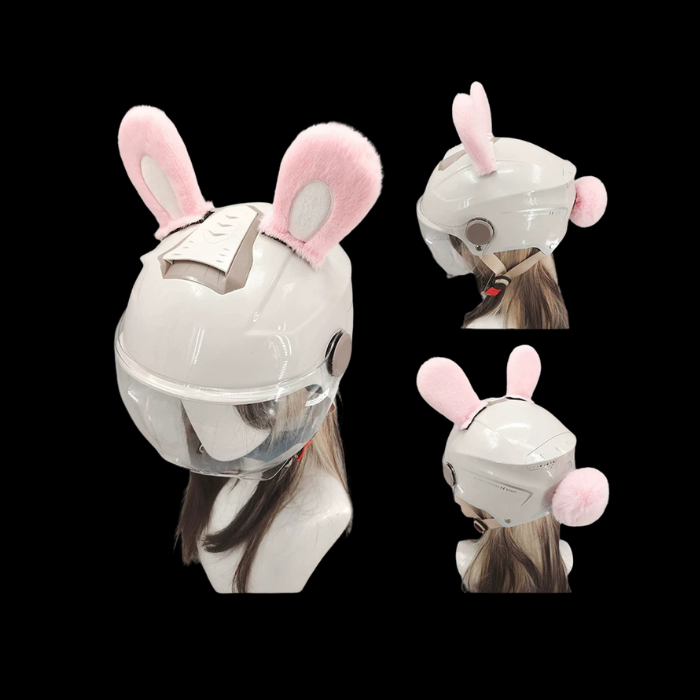 Fluffy Bunny Ear Product Name: Fluffy Bunny Ear & Tail Helmet Accessory Set Tail Helmet Cosplay Set thumbnail 3