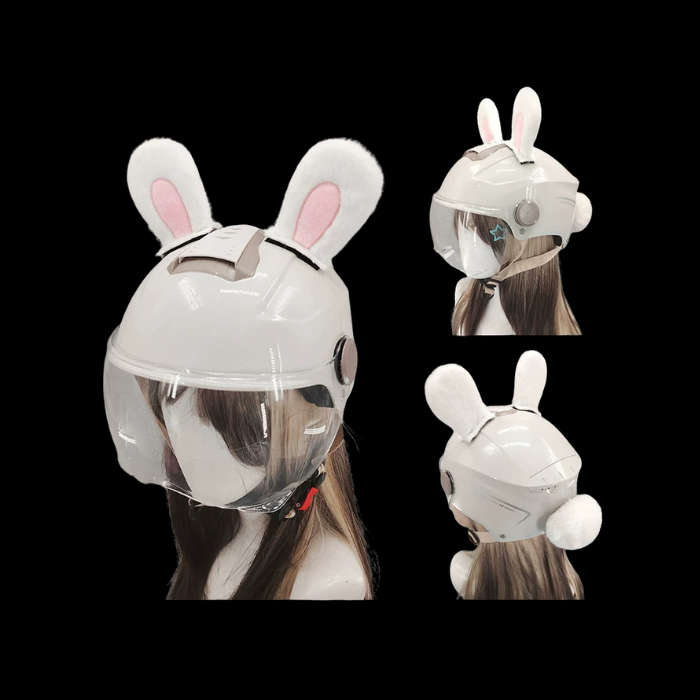 Fluffy Bunny Ear Product Name: Fluffy Bunny Ear & Tail Helmet Accessory Set Tail Helmet Cosplay Set thumbnail 4