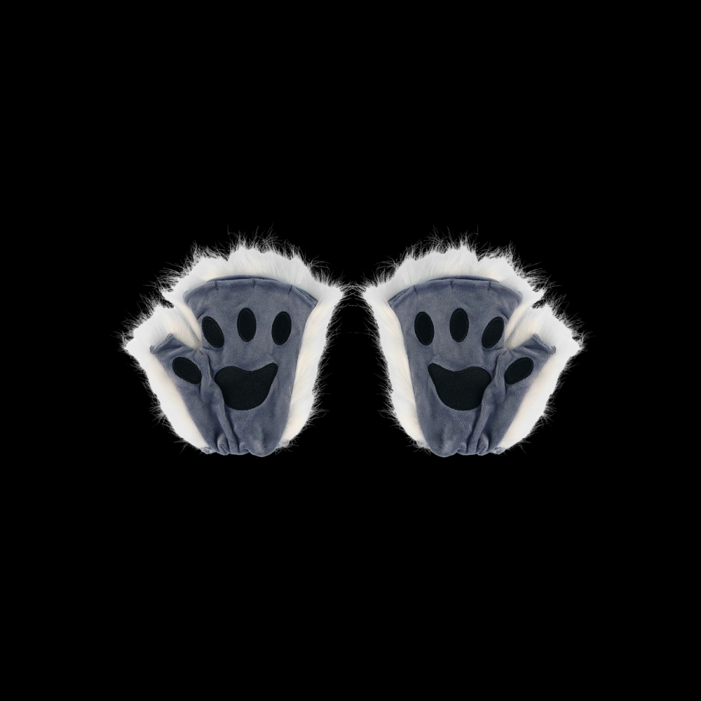 Fluffy Half-Finger Animal Paw Gloves thumbnail 1