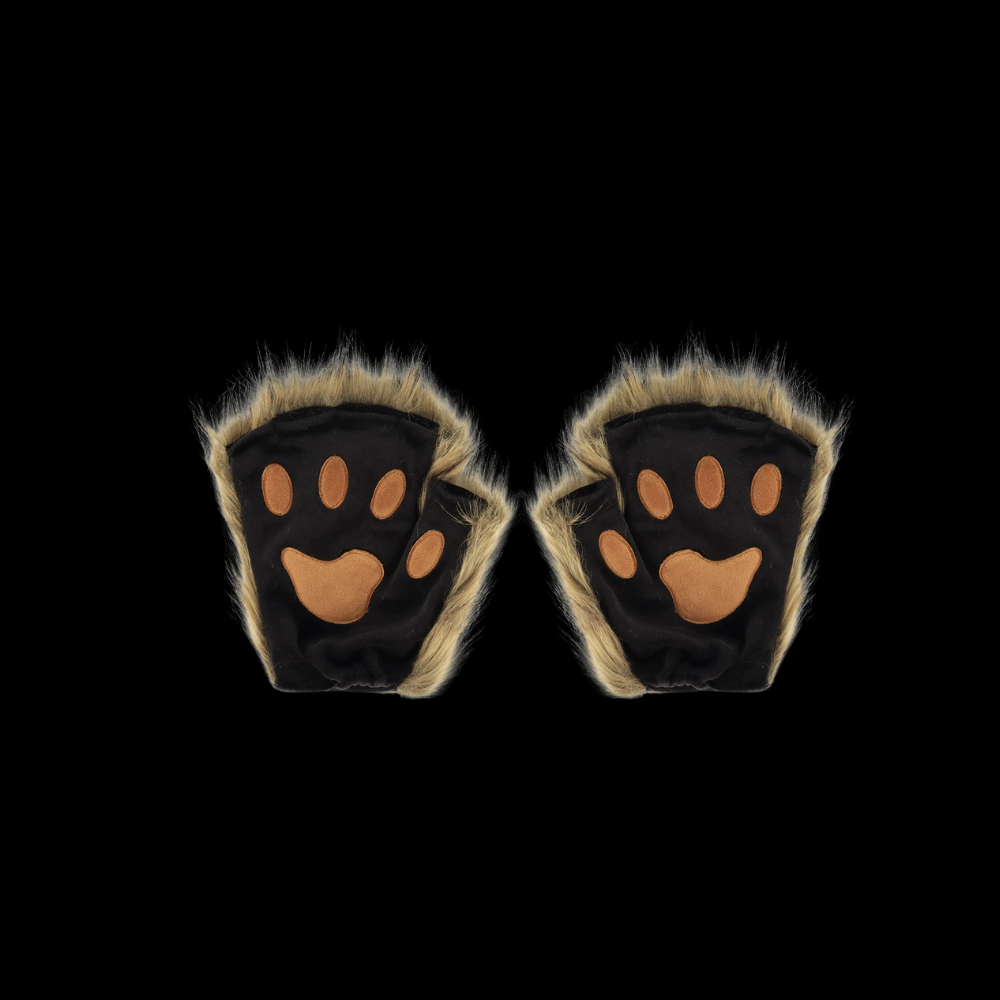 Fluffy Half-Finger Animal Paw Gloves thumbnail 11