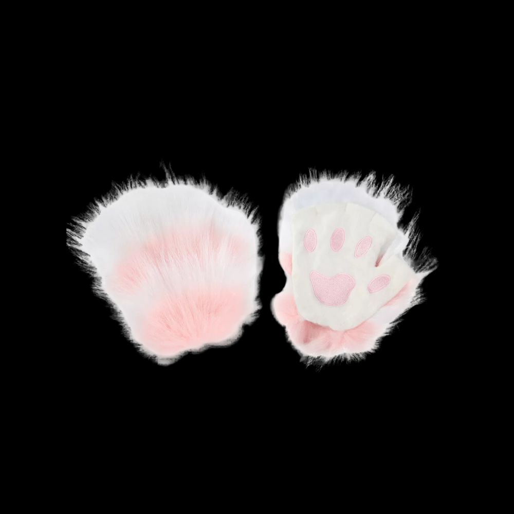 Fluffy Half-Finger Animal Paw Gloves thumbnail 6