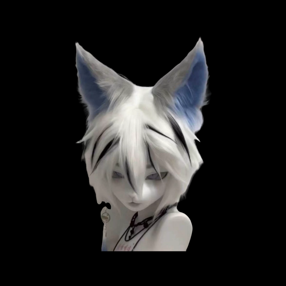 Frost Shadow Wolf Kemono Fursuit Head