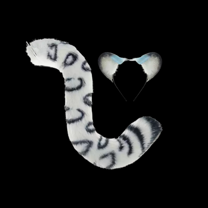 Frostbite Snow Leopard Ear and Tail Cosplay Bundle