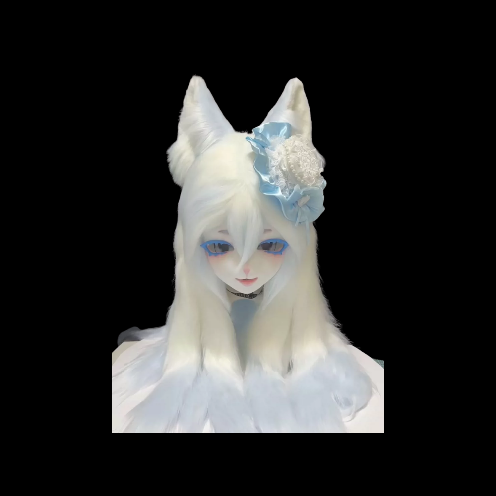 Frostbloom Fairy Fox Fursuit Head