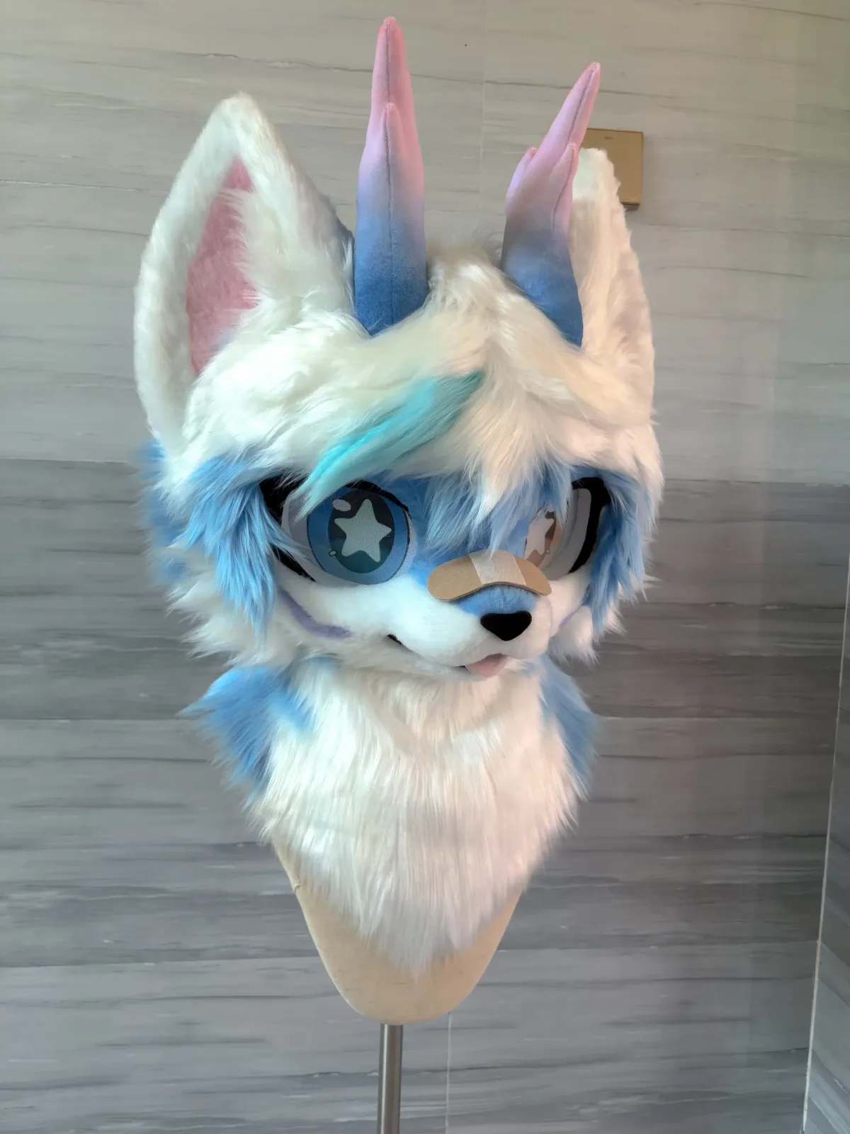 Frostbloom Horned Kemono Fursuit Head thumbnail 1