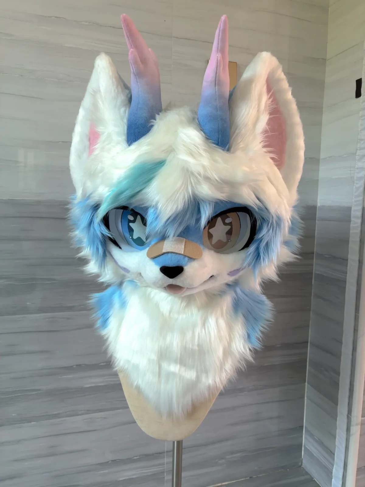 Frostbloom Horned Kemono Fursuit Head thumbnail 2