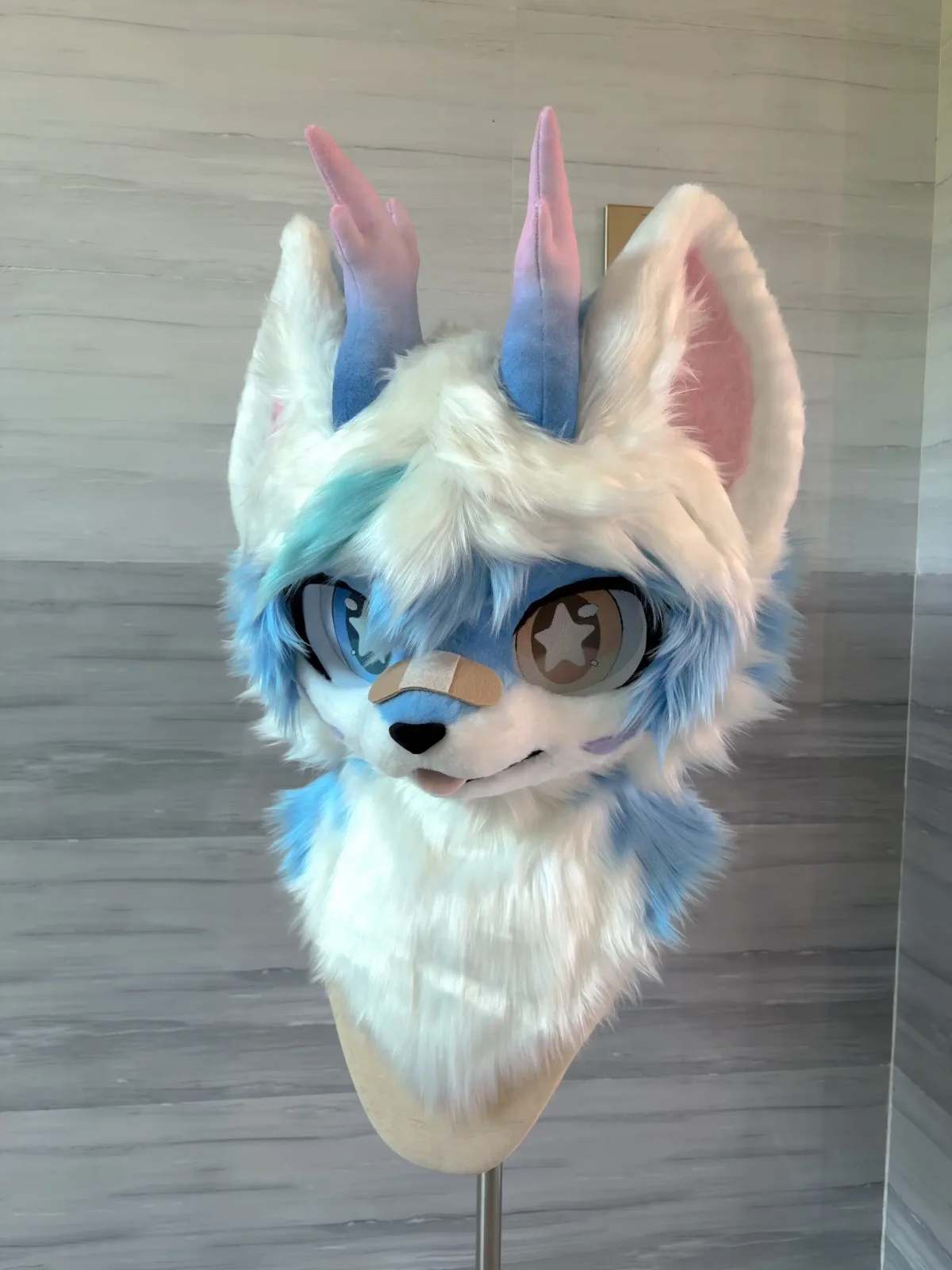 Frostbloom Horned Kemono Fursuit Head thumbnail 3