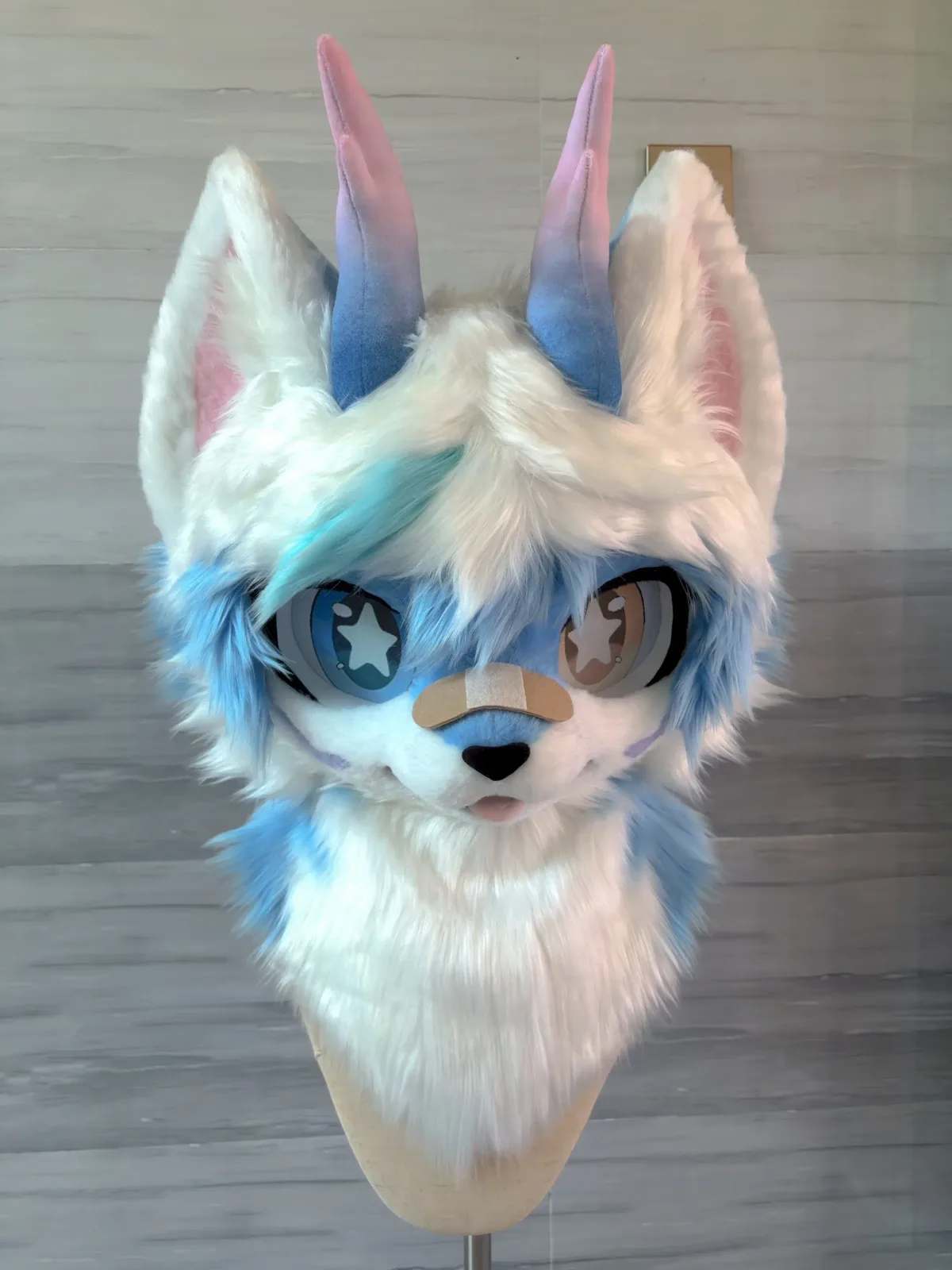 Frostbloom Horned Kemono Fursuit Head thumbnail 4