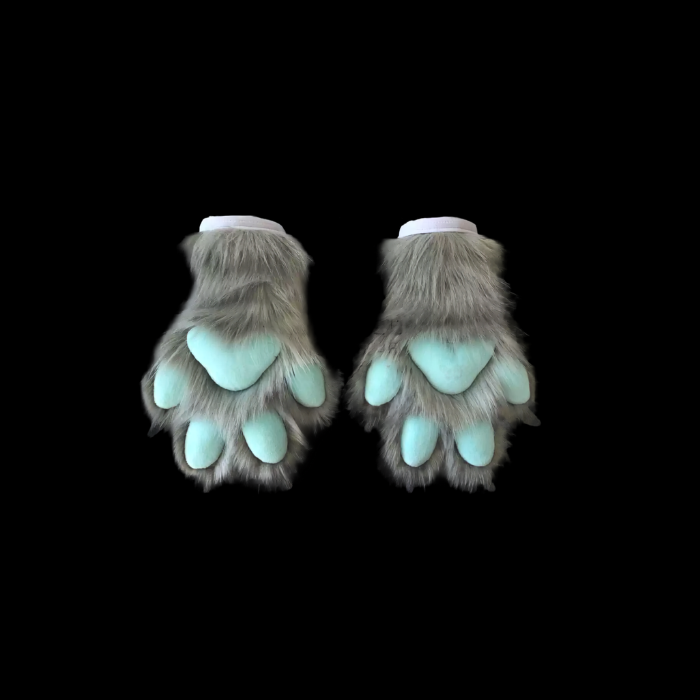 Glacier Mint Clawed Fursuit Paw Gloves thumbnail 1