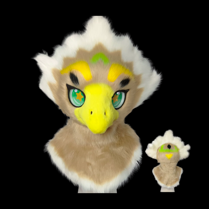 Golden Sage Bird Fursuit Head