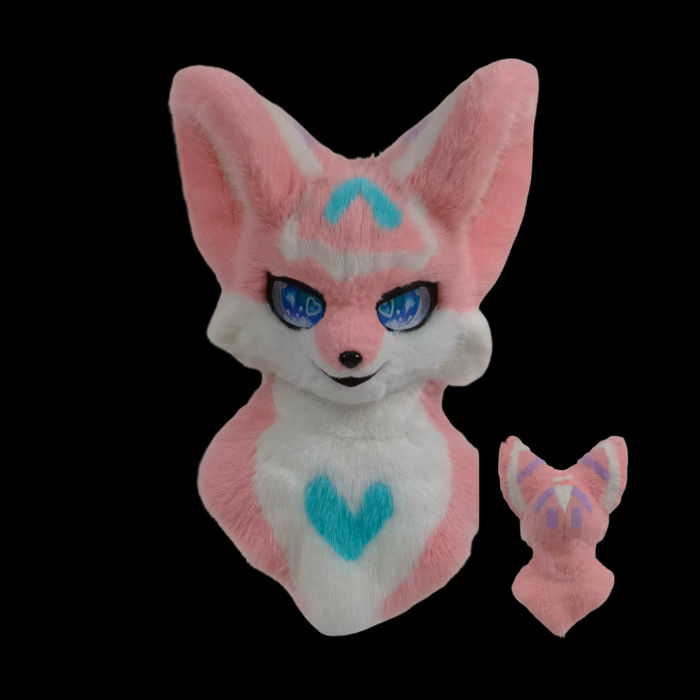 Heartwave Pink Fox Fursuit Head