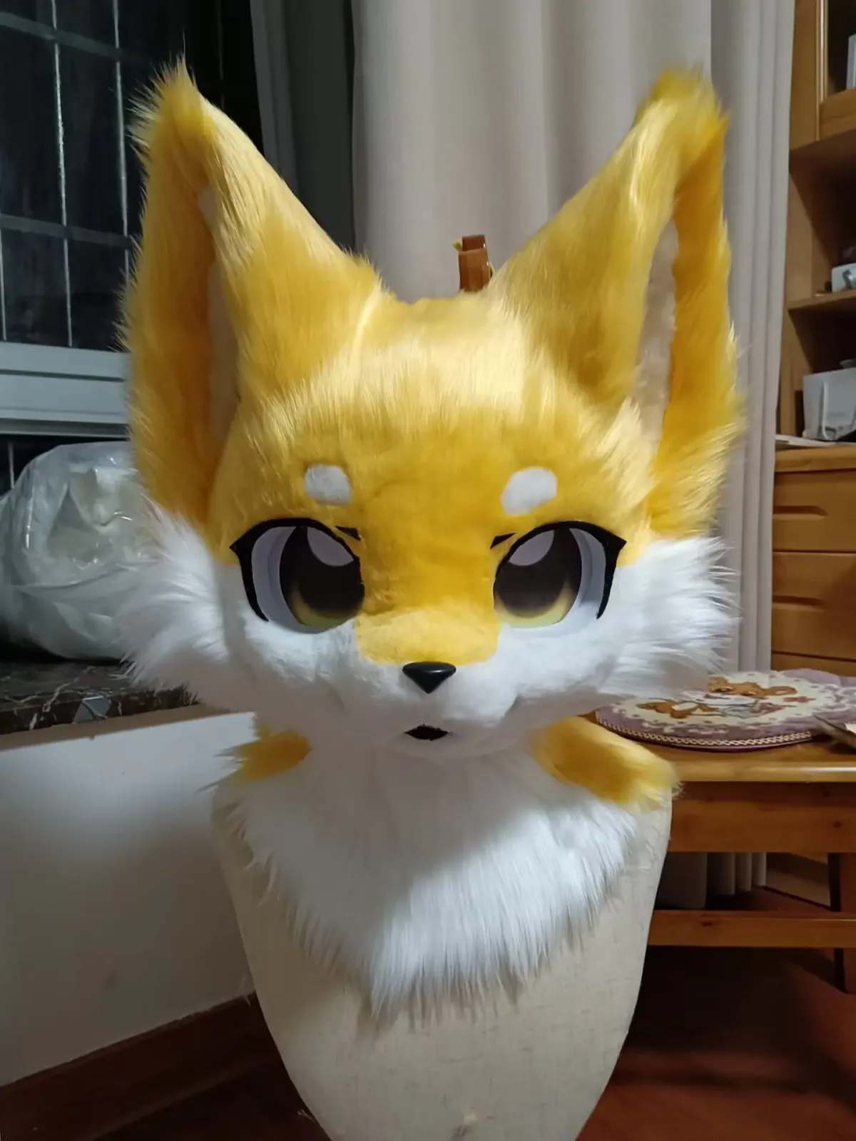 Honey Horn Fox Kemono Fursuit Head thumbnail 1