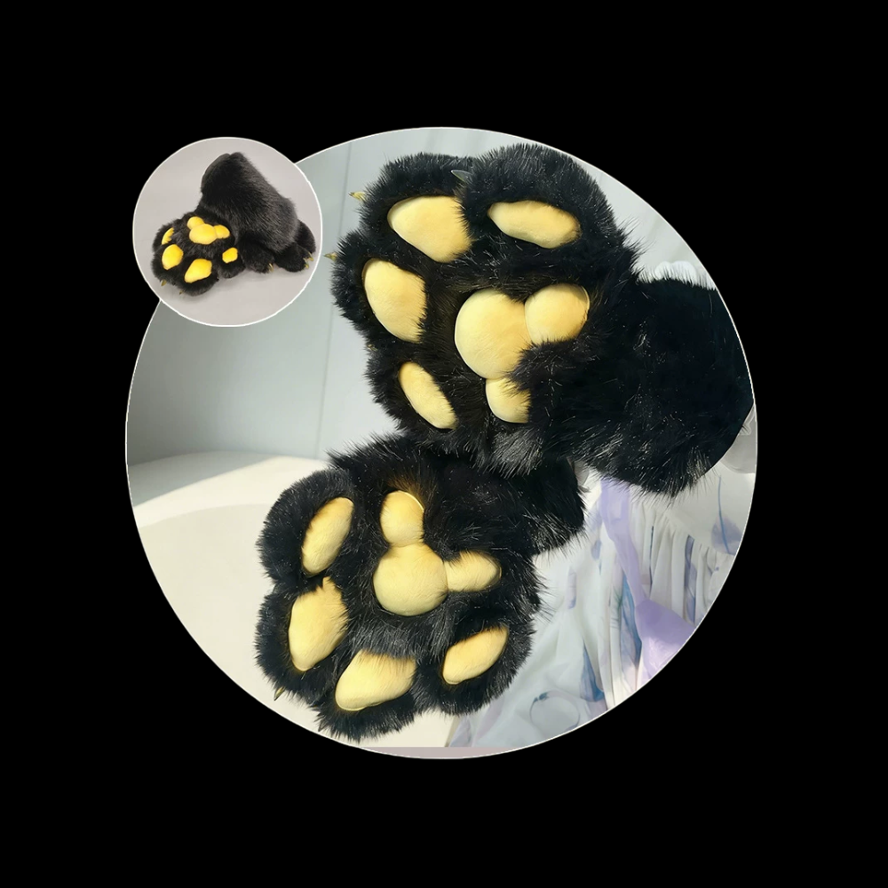 Honey Pad Black Fursuit Paw Gloves
