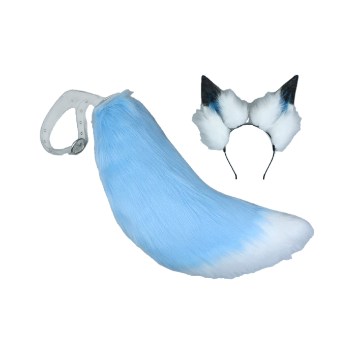 Ice Wolf Ear & Tail Accessory Bundle