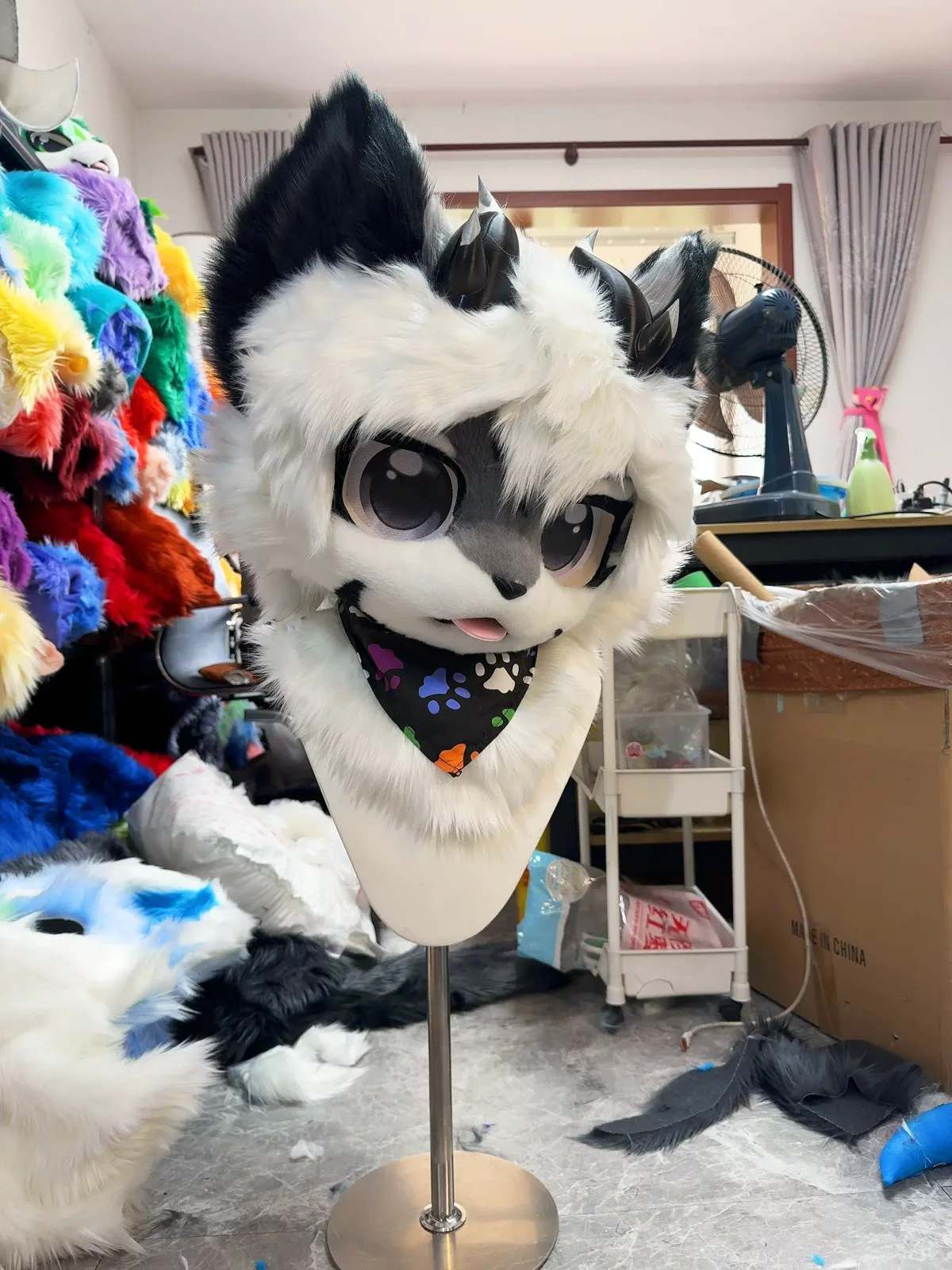Ink Splash Kemono Fursuit Head thumbnail 1
