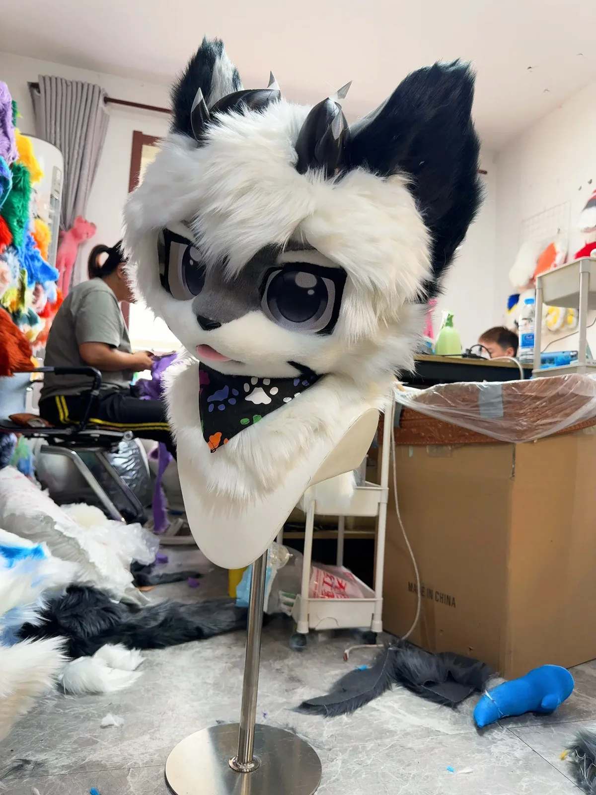Ink Splash Kemono Fursuit Head thumbnail 2