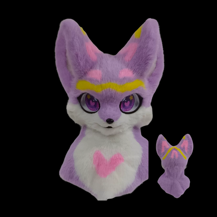 Lavender Spark Fox Fursuit Head