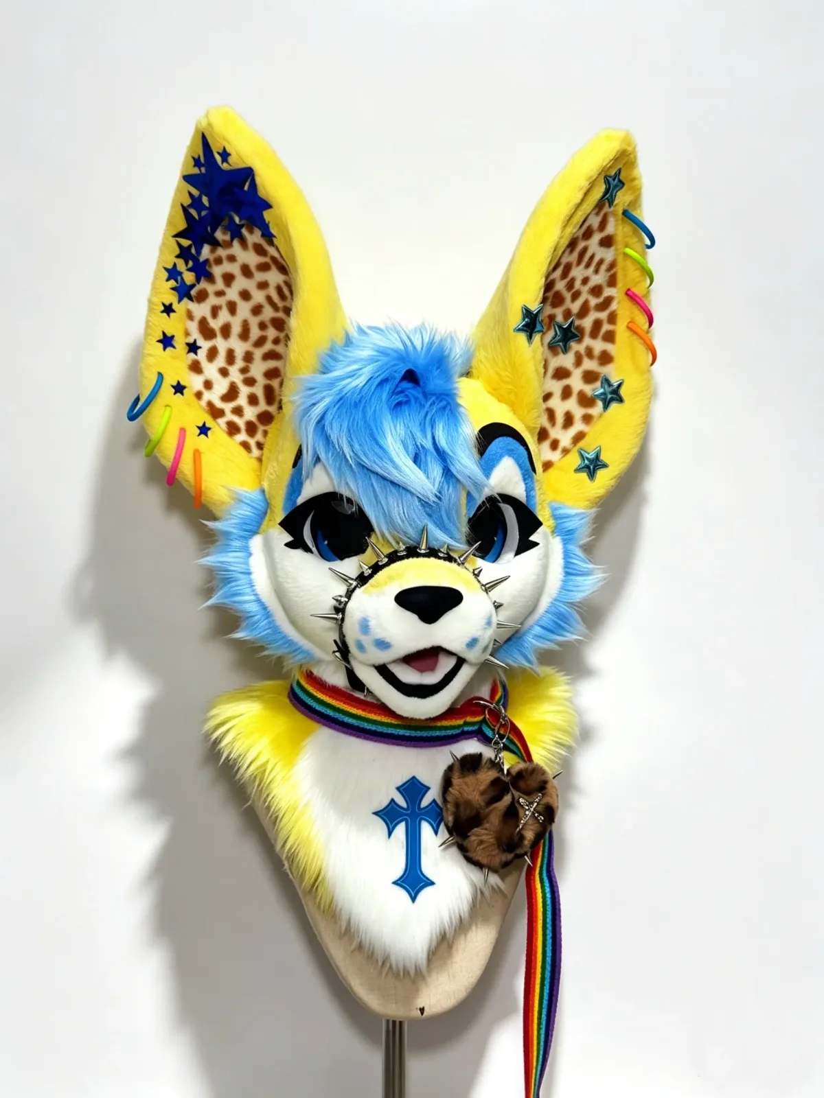 Leopard Ear Fennec Toony Fursuit Head With Paws  thumbnail 1