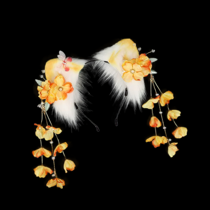 Lush Blossom Floral Cat Ear Cosplay Headband thumbnail 2