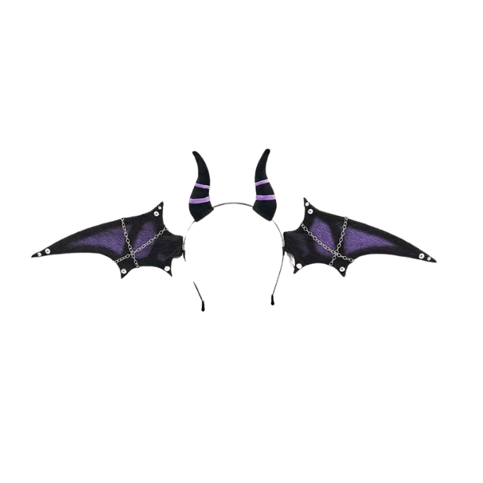 Midnight Devil Bat Wing Horn Cosplay Headband thumbnail 2