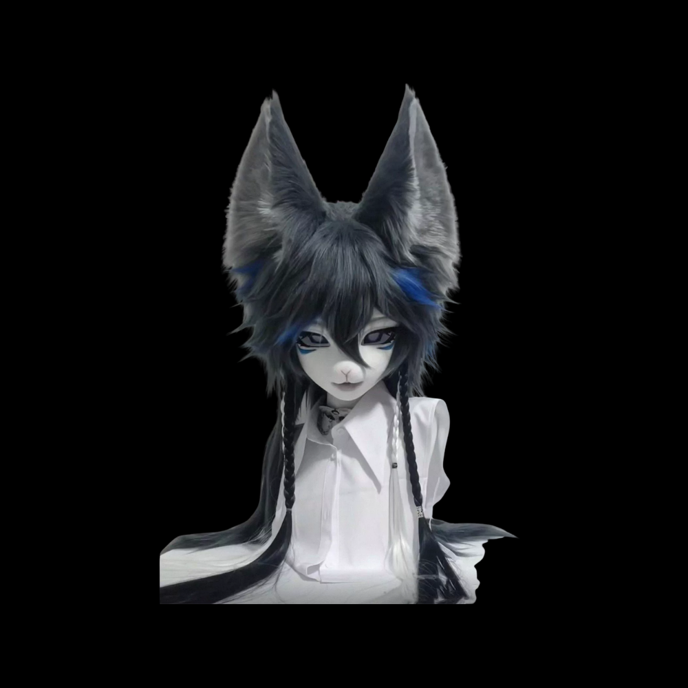 Midnight Eclipse Wolf Fursuit Head