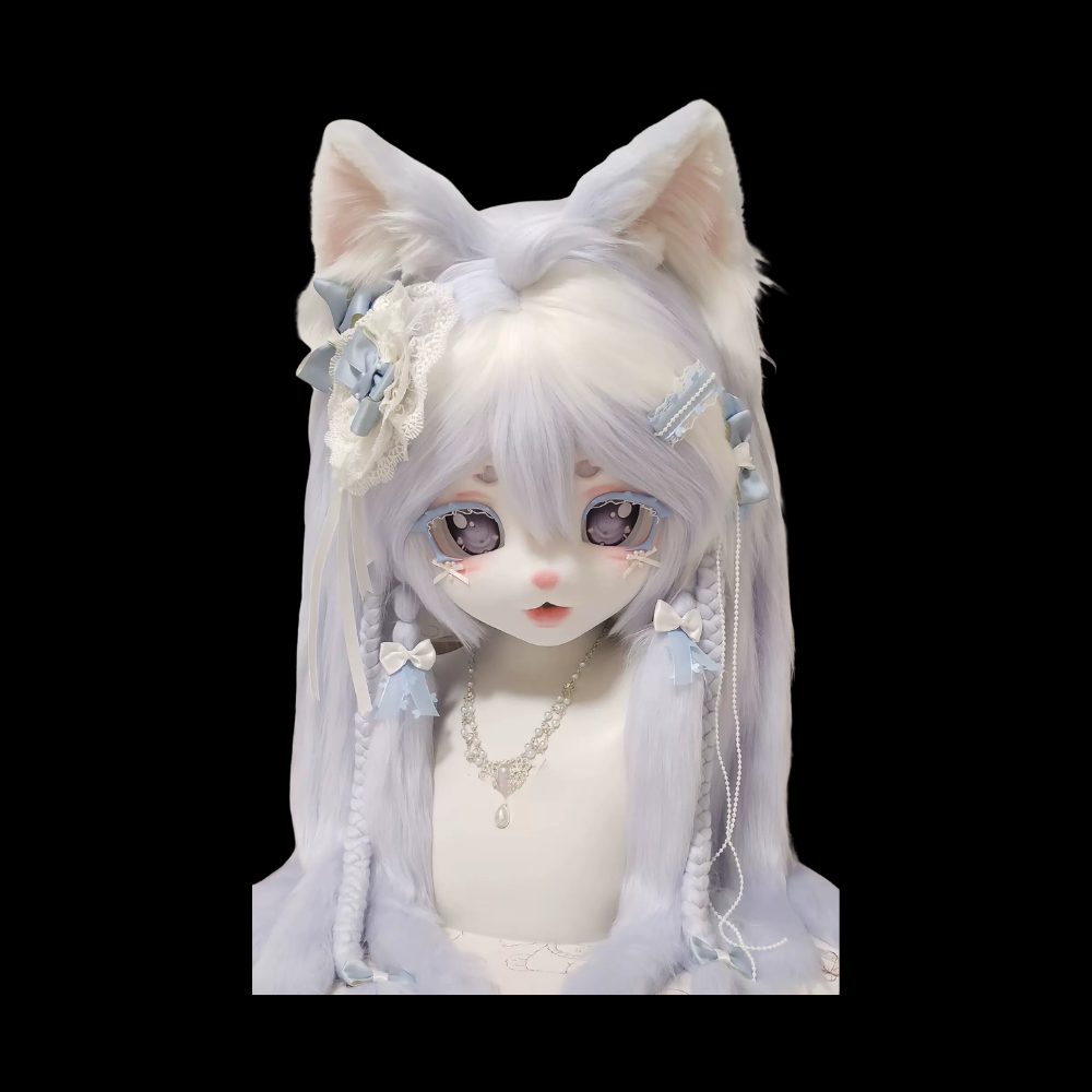 Milky Blossom Neko Fursuit Head