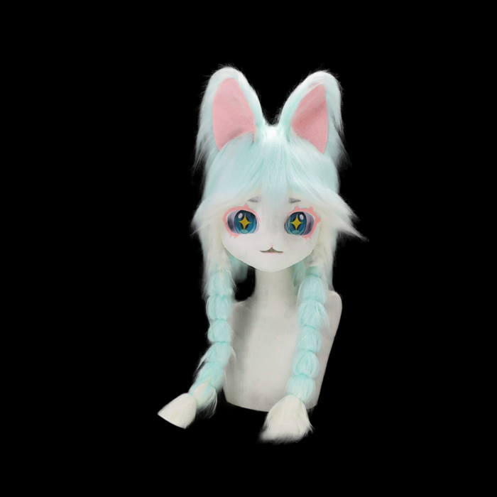 Mint Breeze Bunny Braided Kemono Head