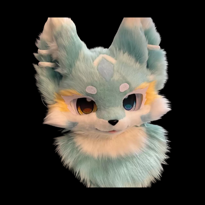 Mint Ember Kemono Fox Fursuit Head